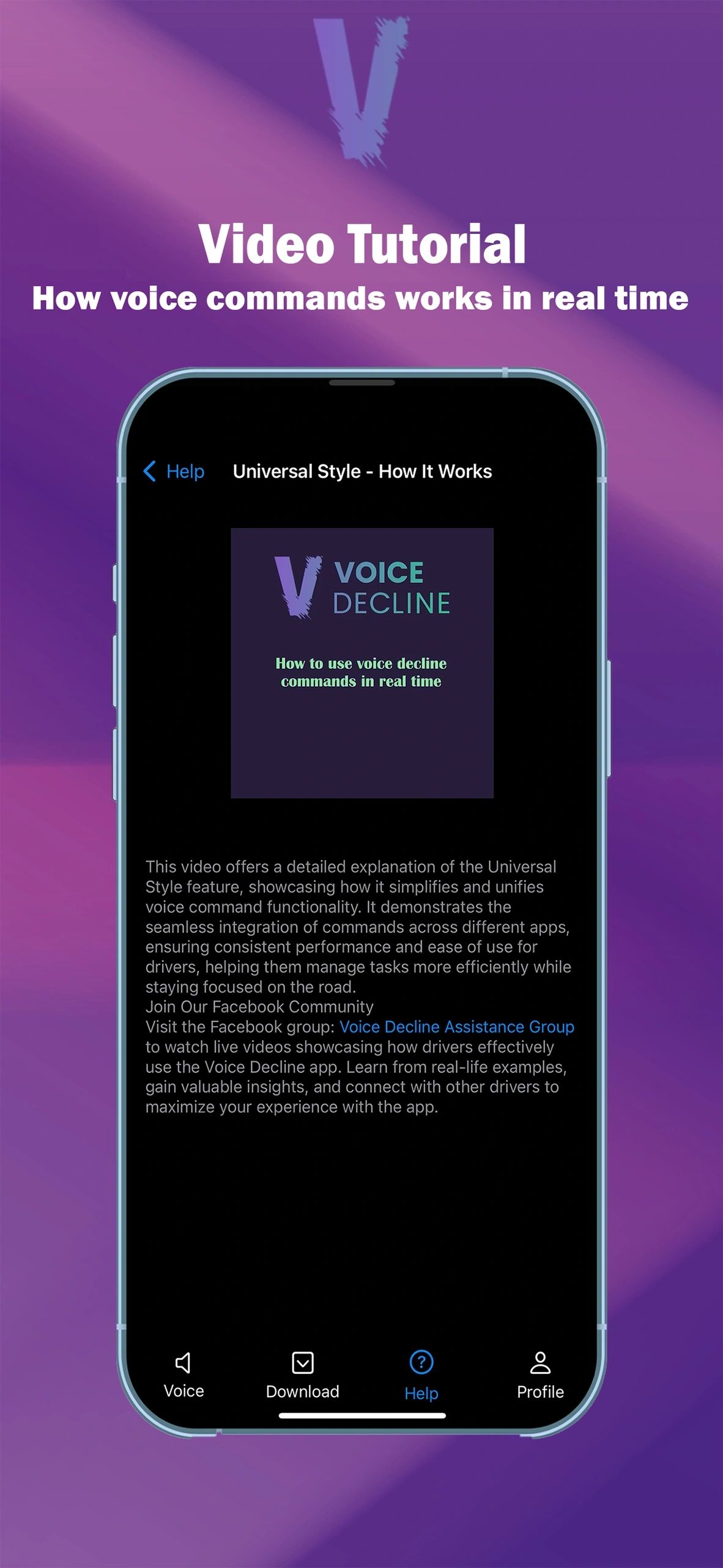 Video tutorial screen